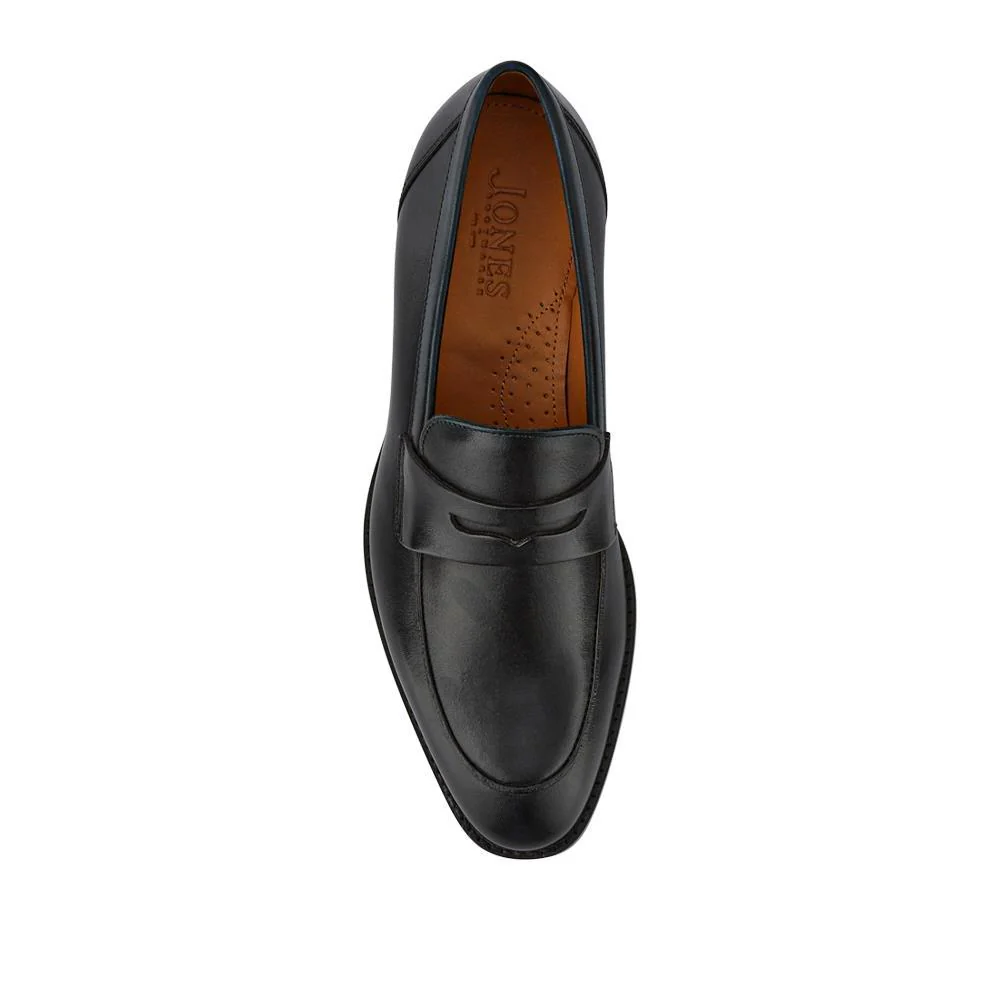Russell Leather Penny Loafers - RUSSELL / 320 483 - Navy Leather - Image 4