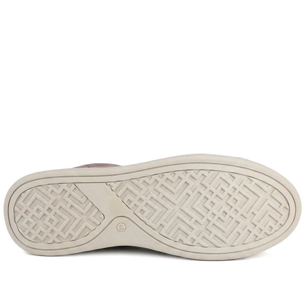 Salvino Leather Lace Up Trainers - SALVINO / 330 215 - Taupe Suede - Image 6