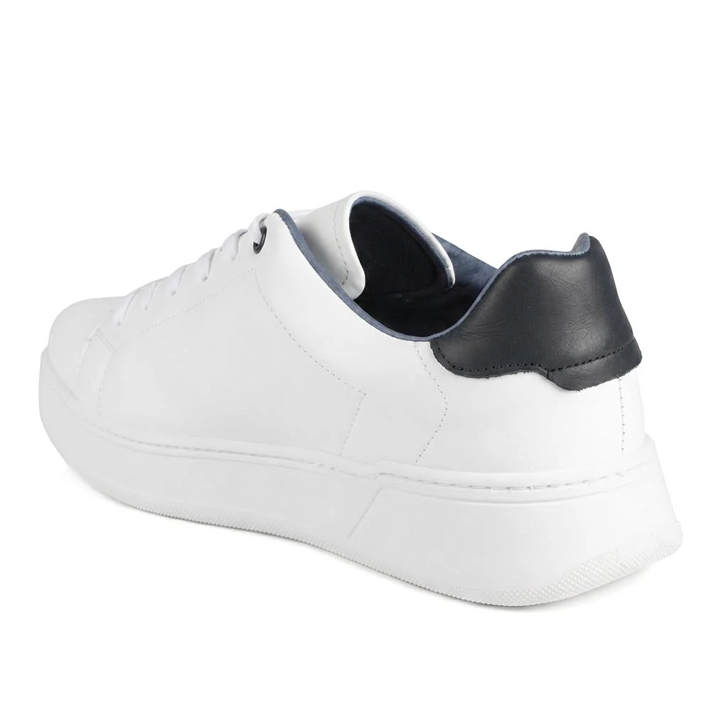 Salvino Leather Lace Up Trainers - SALVINO / 330 215 - White Leather - Image 4