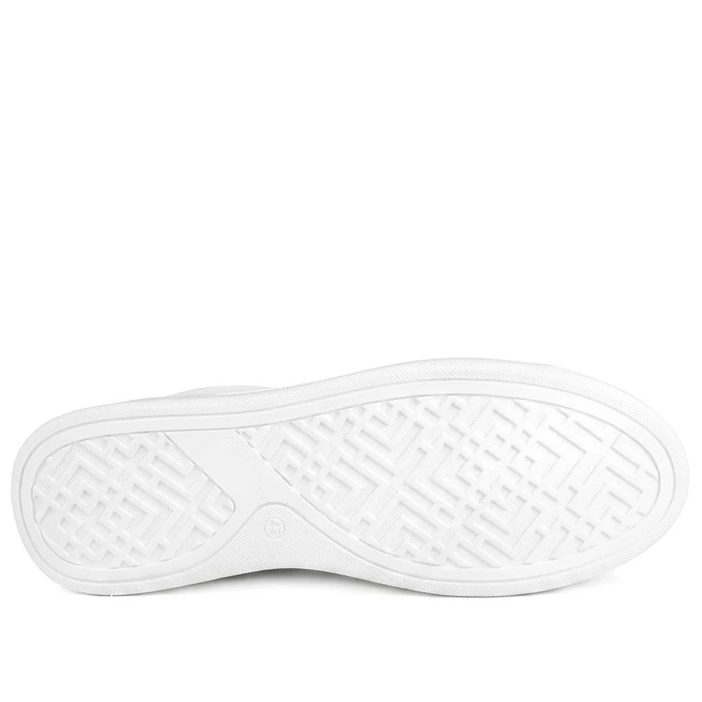 Salvino Leather Lace Up Trainers - SALVINO / 330 215 - White Leather - Image 6