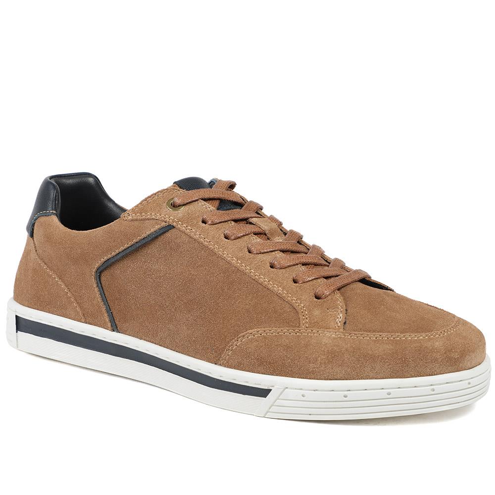 Salvo Premium Leather Lace Up Trainers - SALVO / 329 341 - Tan Leather