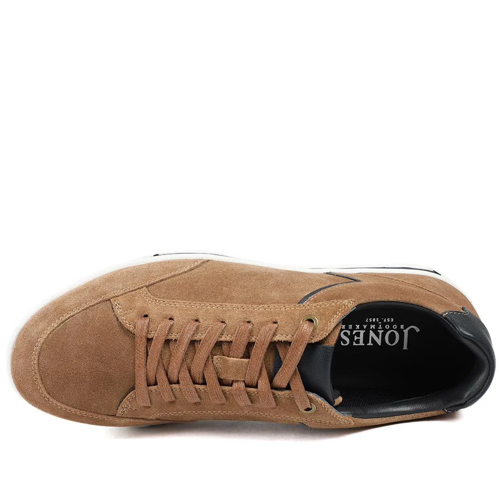 Salvo Premium Leather Lace Up Trainers - SALVO / 329 341 - Tan Leather - Image 4
