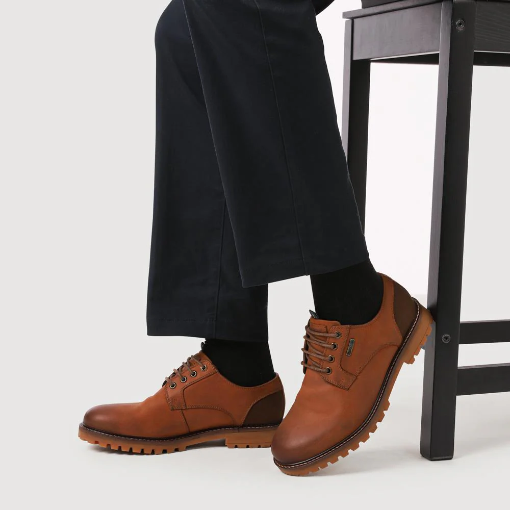 Sandstone Leather Lace-Up Shoes - BARBR38503 / 324 445 - Cognac - Image 5