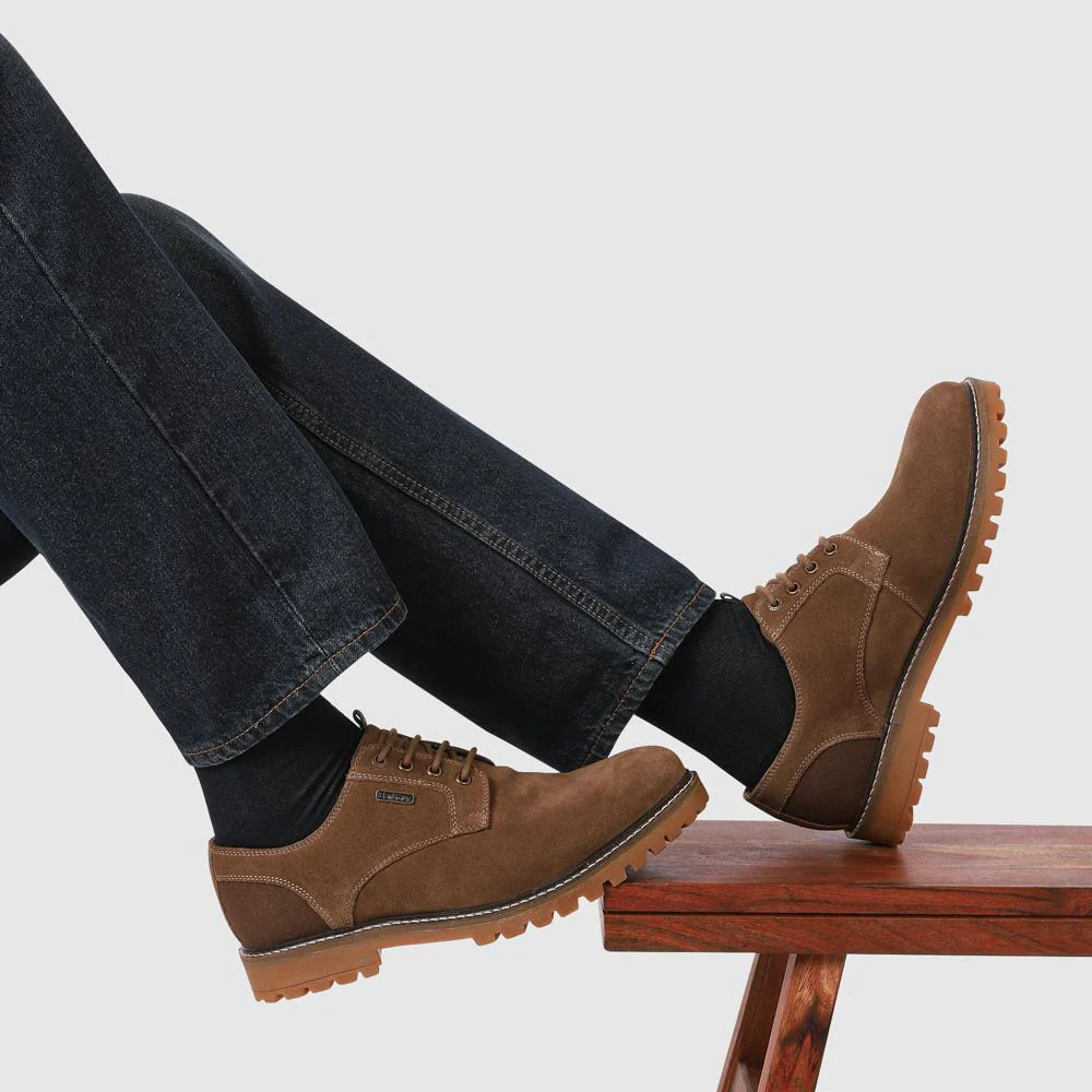 Sandstone Leather Lace-Up Shoes - BARBR38503 / 324 445 - Taupe Suede - Image 5