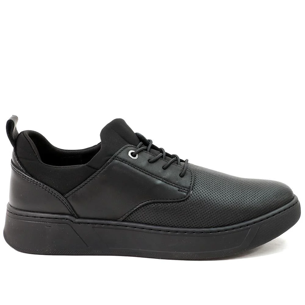 Seamus Casual Lace-Up Trainers - SEAMUS / 327 315 - Black Leather - Image 2