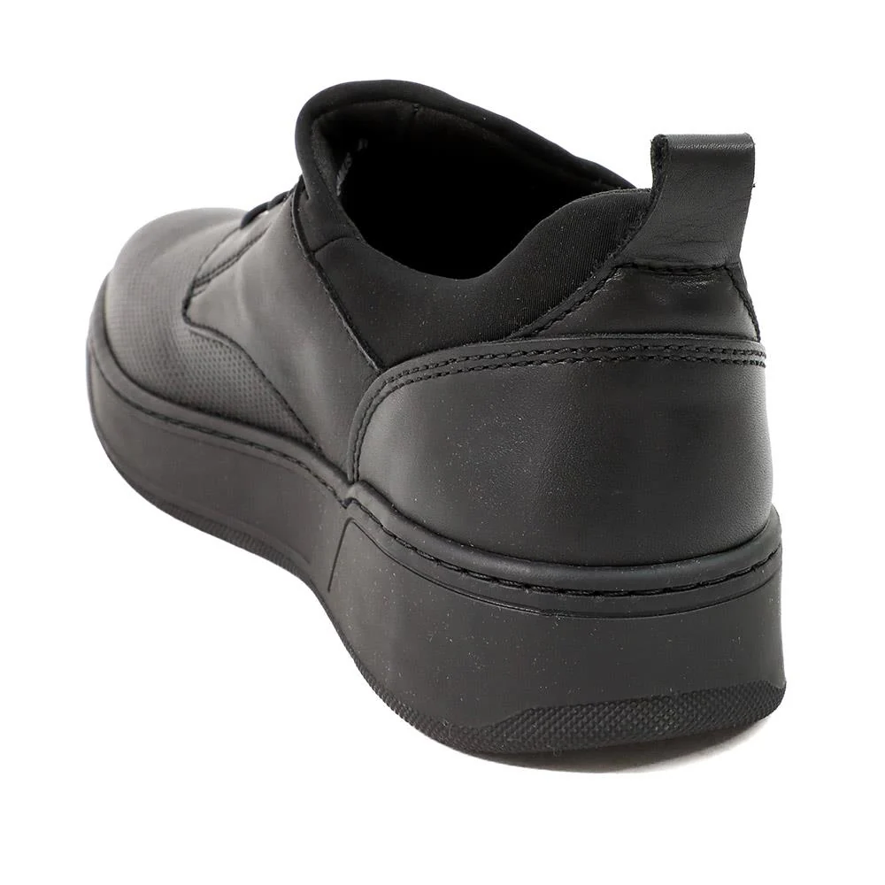 Seamus Casual Lace-Up Trainers - SEAMUS / 327 315 - Black Leather - Image 3