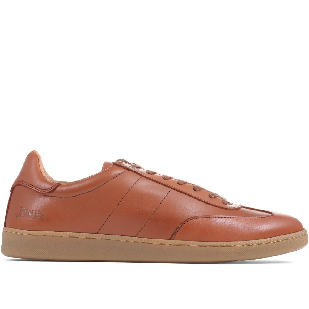 Shrewsbury Leather Lace-Up Trainers - SHREWSBURY / 322 597 - Cognac - Image 2