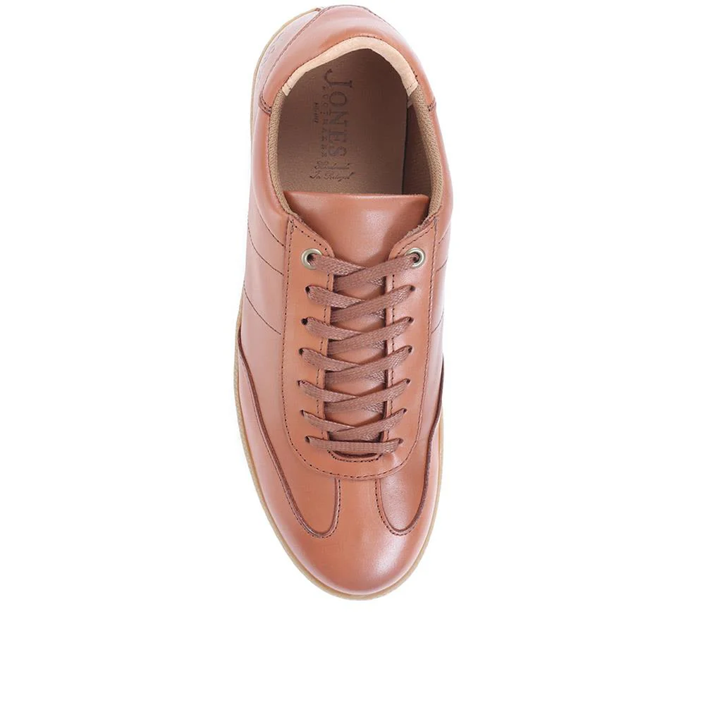 Shrewsbury Leather Lace-Up Trainers - SHREWSBURY / 322 597 - Cognac - Image 4