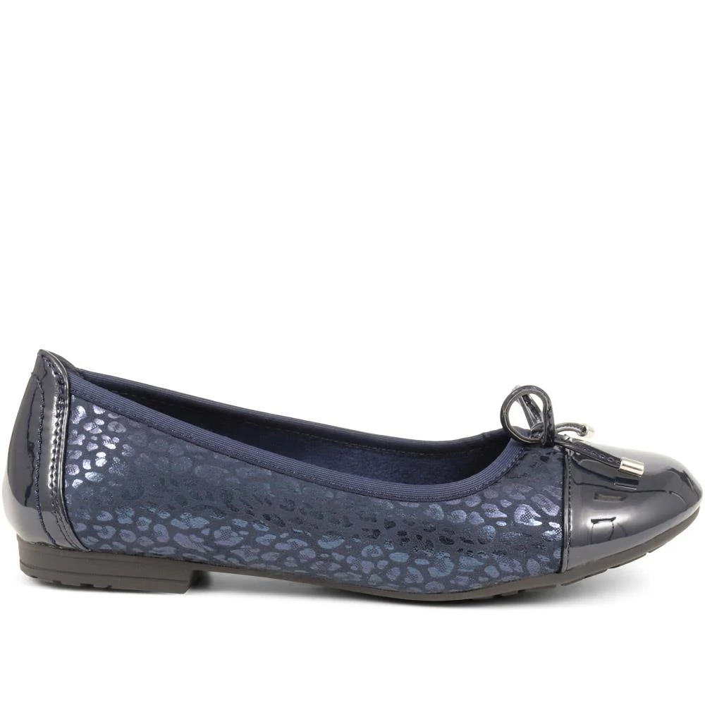 Simple Slip-On Ballet Pumps - WBINS38055 / 324 147 - Navy-Navy Patent - Image 2