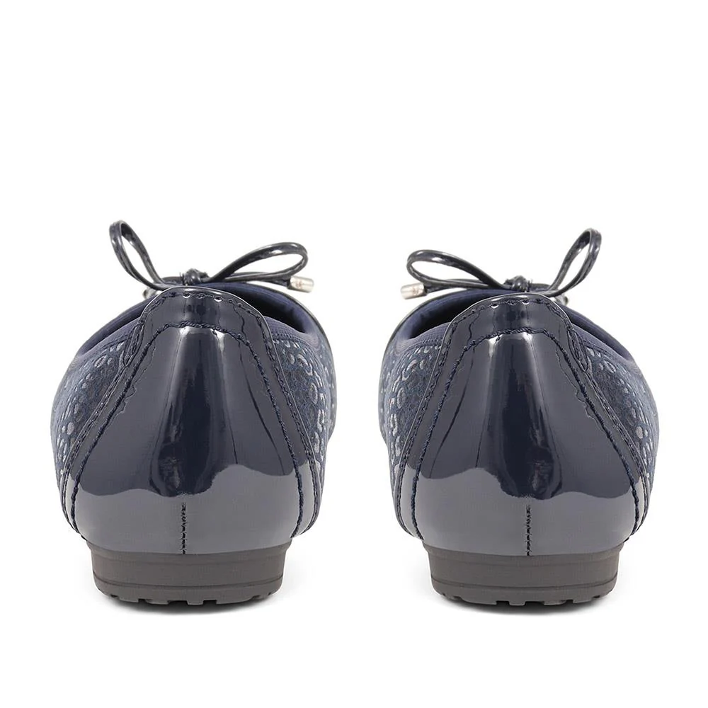 Simple Slip-On Ballet Pumps - WBINS38055 / 324 147 - Navy-Navy Patent - Image 3