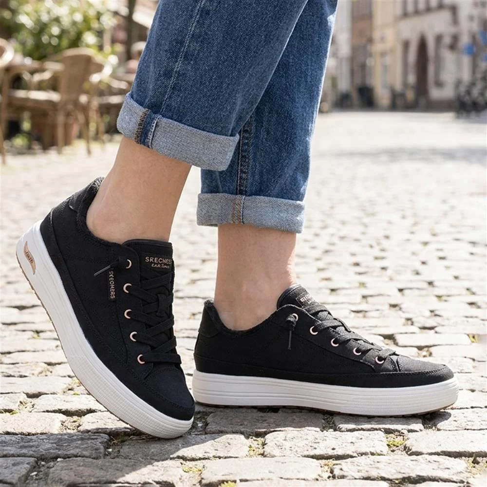 Skechers Arch Fit Arcade Lace Up Trainers - SKE43520 / 328 732 - Black - Image 2