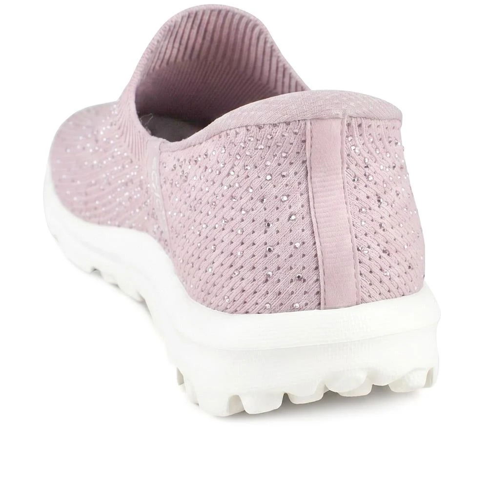 Skechers Go Walk Travel - Amara Slip On Trainers - SKE43024 / 329 138 - Mauve - Image 4
