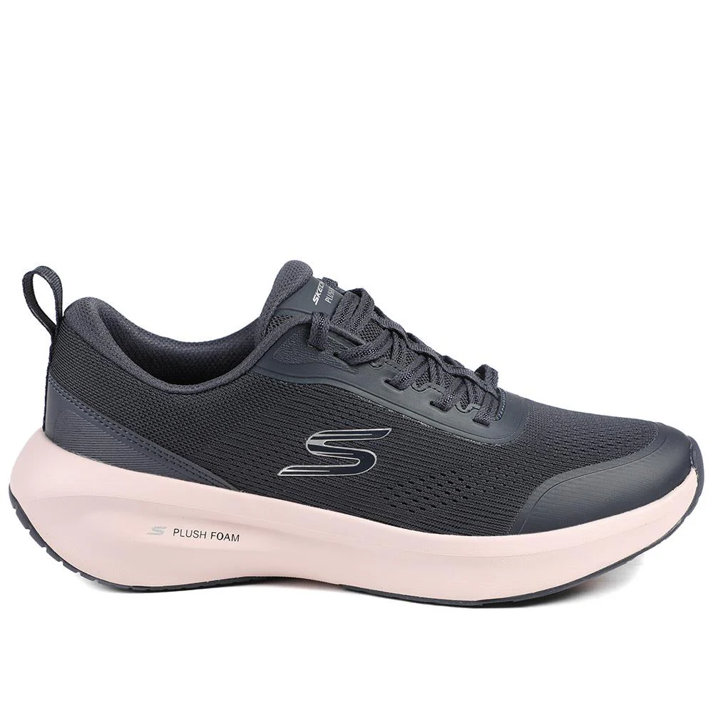Skechers Lace Up Plush Foam® Trainers - SKE43516 / 328 737 - Navy - Image 3