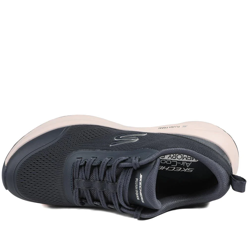 Skechers Lace Up Plush Foam® Trainers - SKE43516 / 328 737 - Navy - Image 5