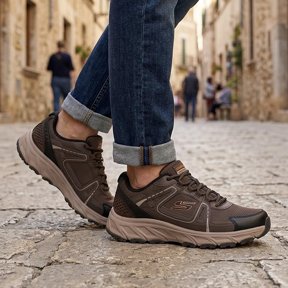 Skechers Memory Foam Hillcrest 2.0 Trainers - SKE44023 / 329 576 - Brown - Image 2