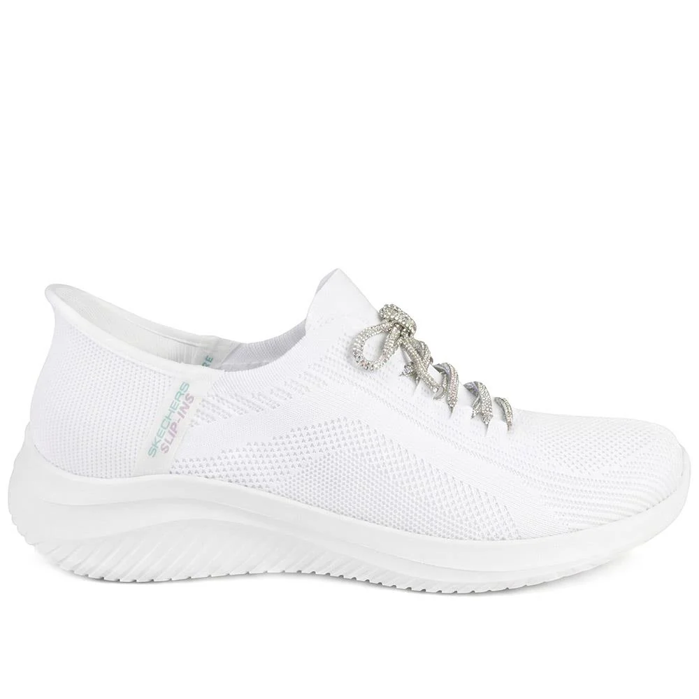 Skechers Slip-ins: Lace Up Trainers - SKE43137 / 330 385 - White - Image 3