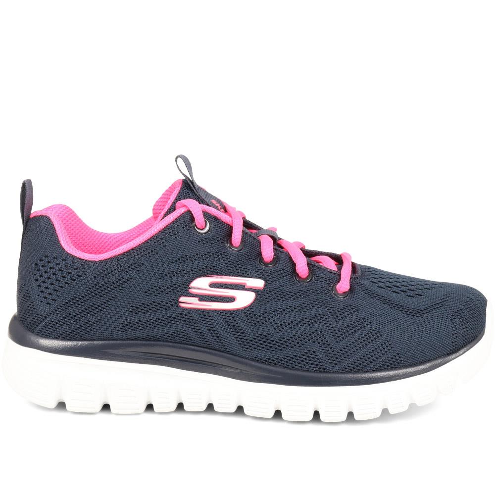 Skechers Wide Fit Graceful Get Connected Trainers - SKE30027 / 315 957 - Navy Multi - Image 2