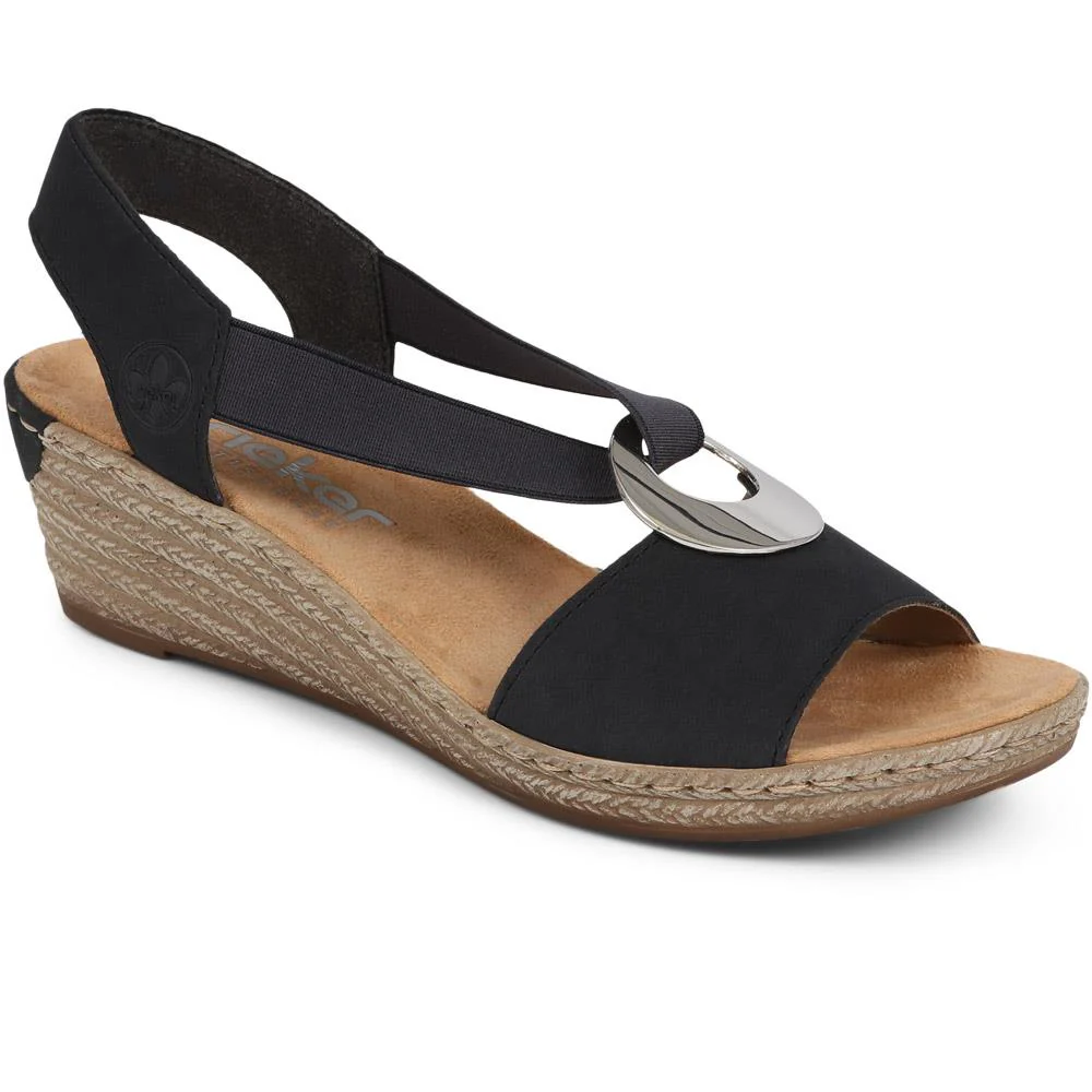 Slingback Wedge Sandals - RKR37525 / 323 724 - Navy