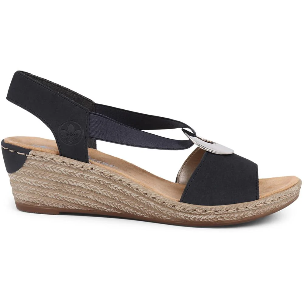 Slingback Wedge Sandals - RKR37525 / 323 724 - Navy - Image 2