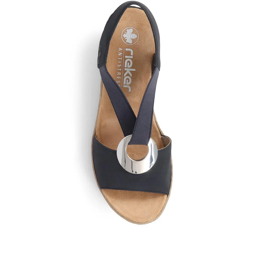 Slingback Wedge Sandals - RKR37525 / 323 724 - Navy - Image 5