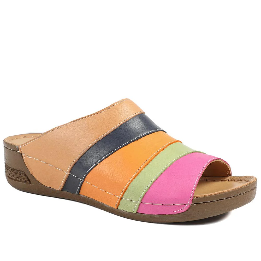 Slip On Peep Toe Mules - AS43003 / 329 252 - Multi