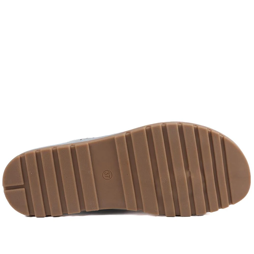 Laser Cut Toe Post Sandals - BAIZH41055 / 327 225 - Light Blue - Image 6