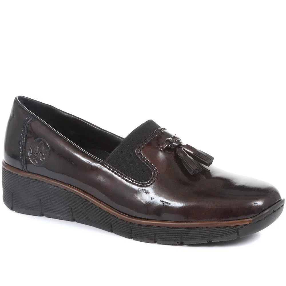 Slip-On Wedge Shoes - RKR32516 / 319 087 - Burgundy Patent