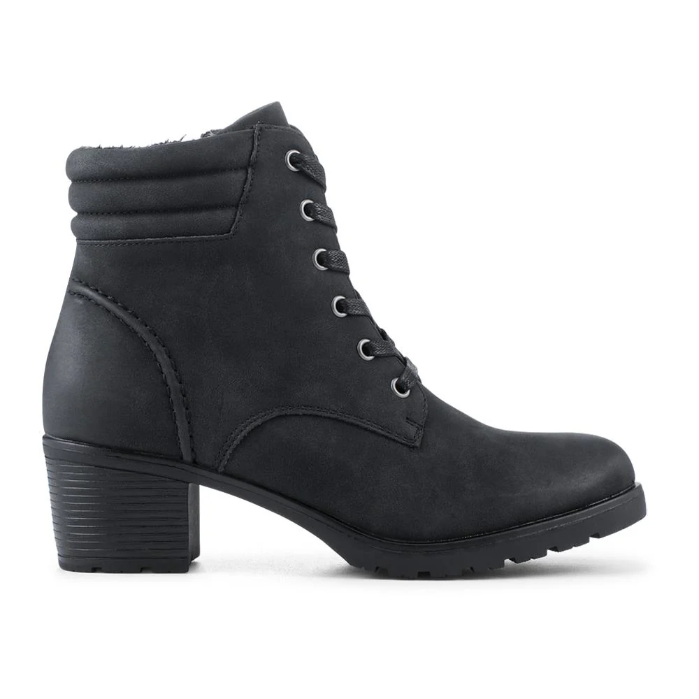 Smart Block Heel Ankle Boots With Zip Fastening - WBINS42041 / 328 110 - Black - Image 2