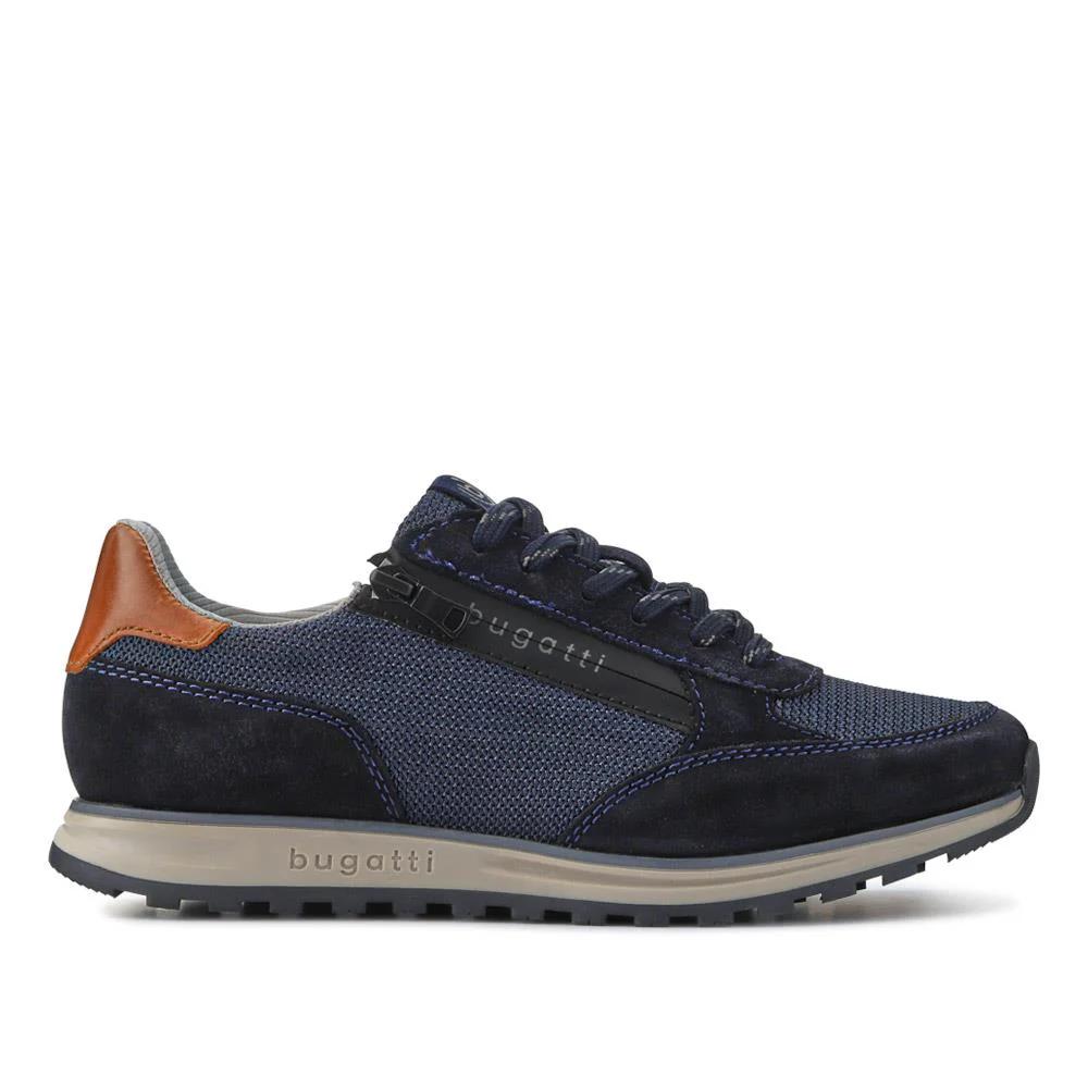 Smart Leather Lace-Up Trainers - BUG41502 / 326 719 - Navy - Image 2