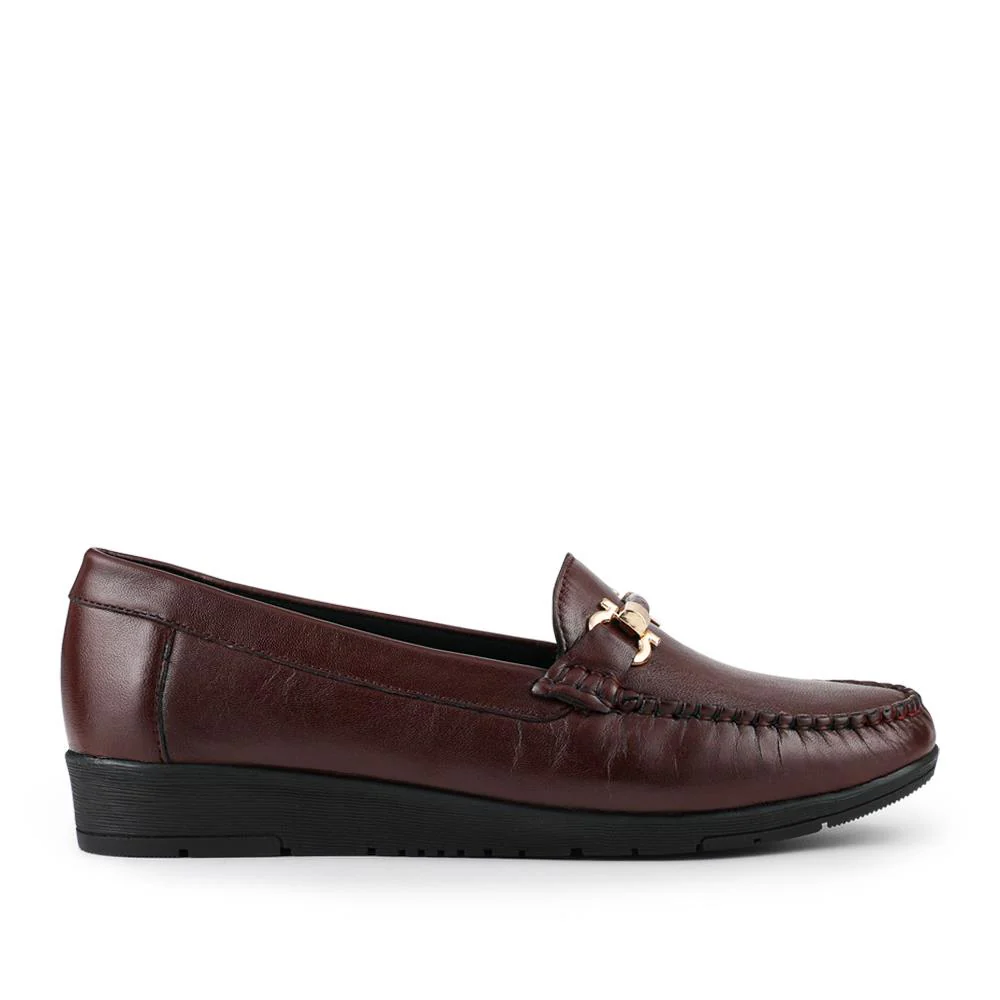 Smart Leather Moccasins  - NAP40008 / 326 589 - Burgundy - Image 2