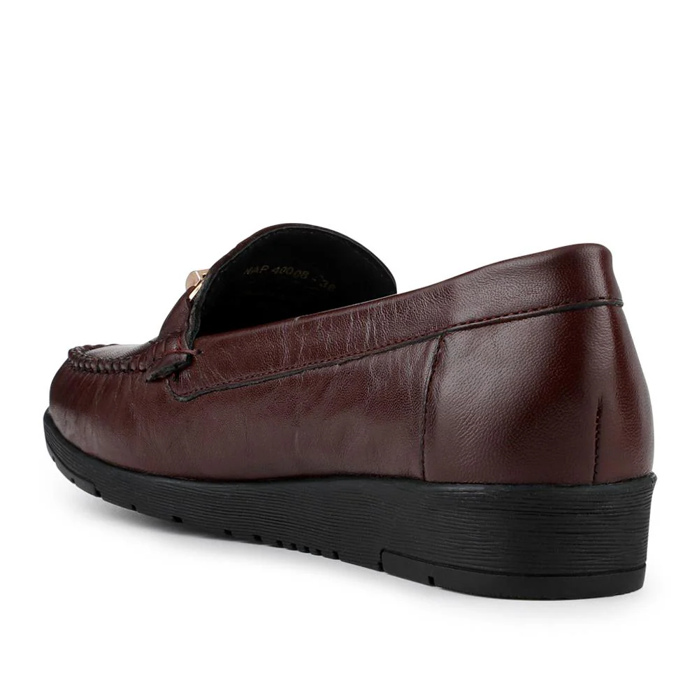 Smart Leather Moccasins  - NAP40008 / 326 589 - Burgundy - Image 3