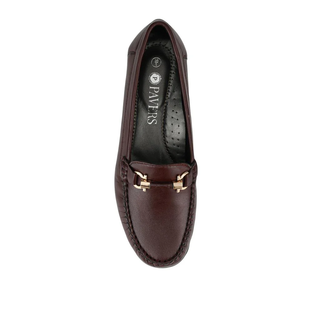 Smart Leather Moccasins  - NAP40008 / 326 589 - Burgundy - Image 4