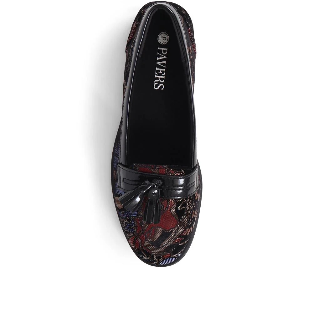 Smart Patent Loafers - WBINS38059 / 324 263 - Black Floral - Image 5
