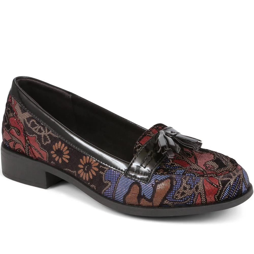 Smart Patent Loafers - WBINS38059 / 324 263 - Black Floral