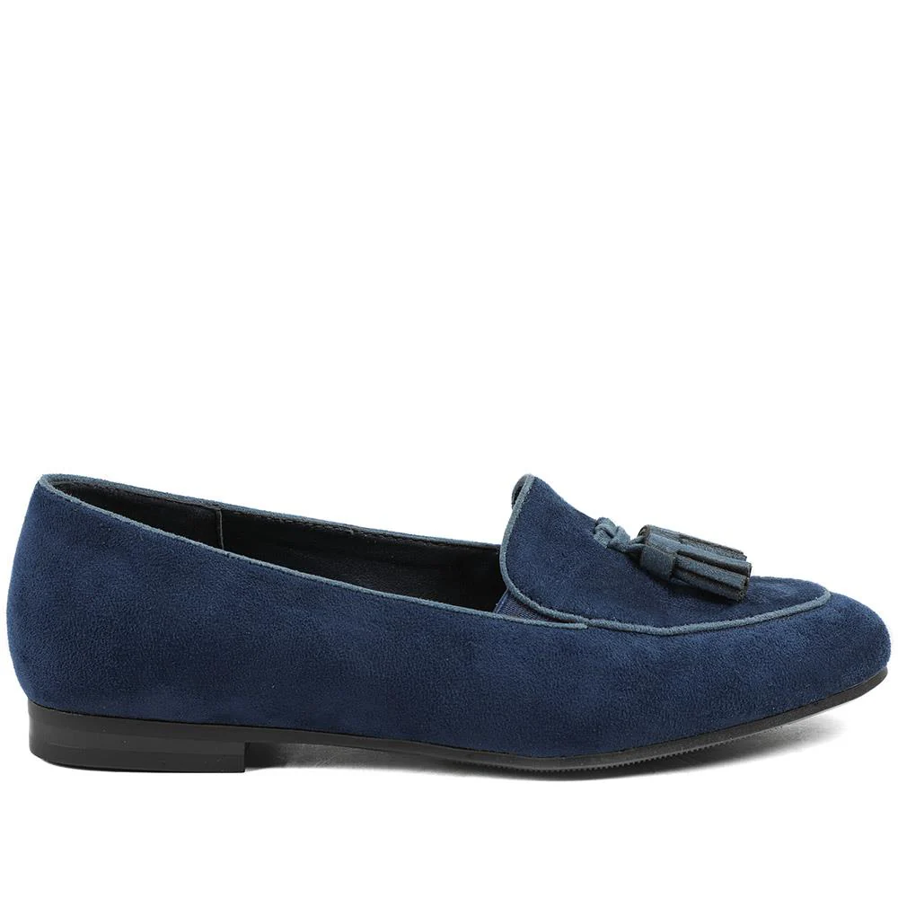 Smart Tasselled Heeled Loafers - WK43011 / 328 999 - Navy - Image 3