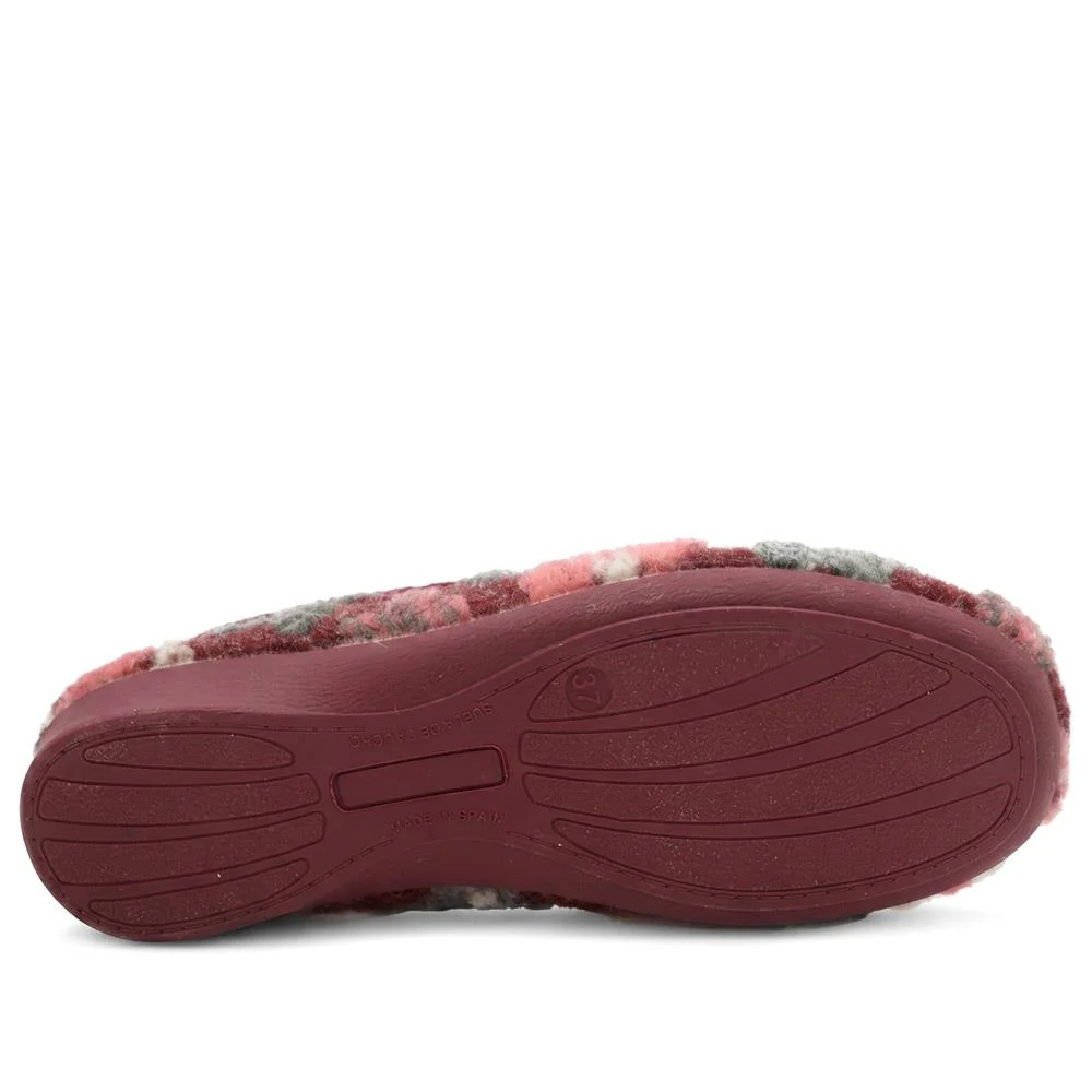 Soft Floral Full Slippers - FEVI43001 / 329 503 - Burgundy Multi - Image 6