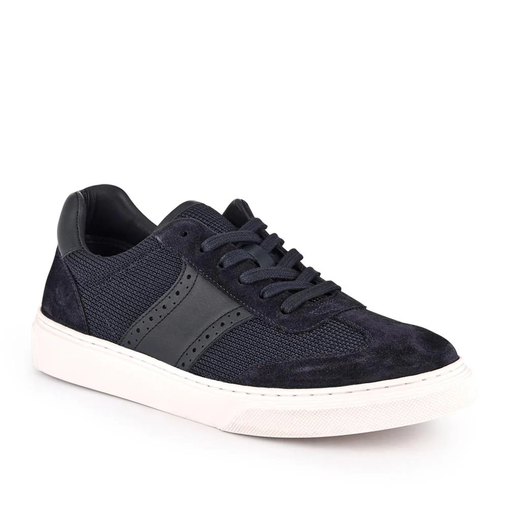Stephan Lace-Up Leather Trainers - STEPHAN / 328 076 - Navy Suede