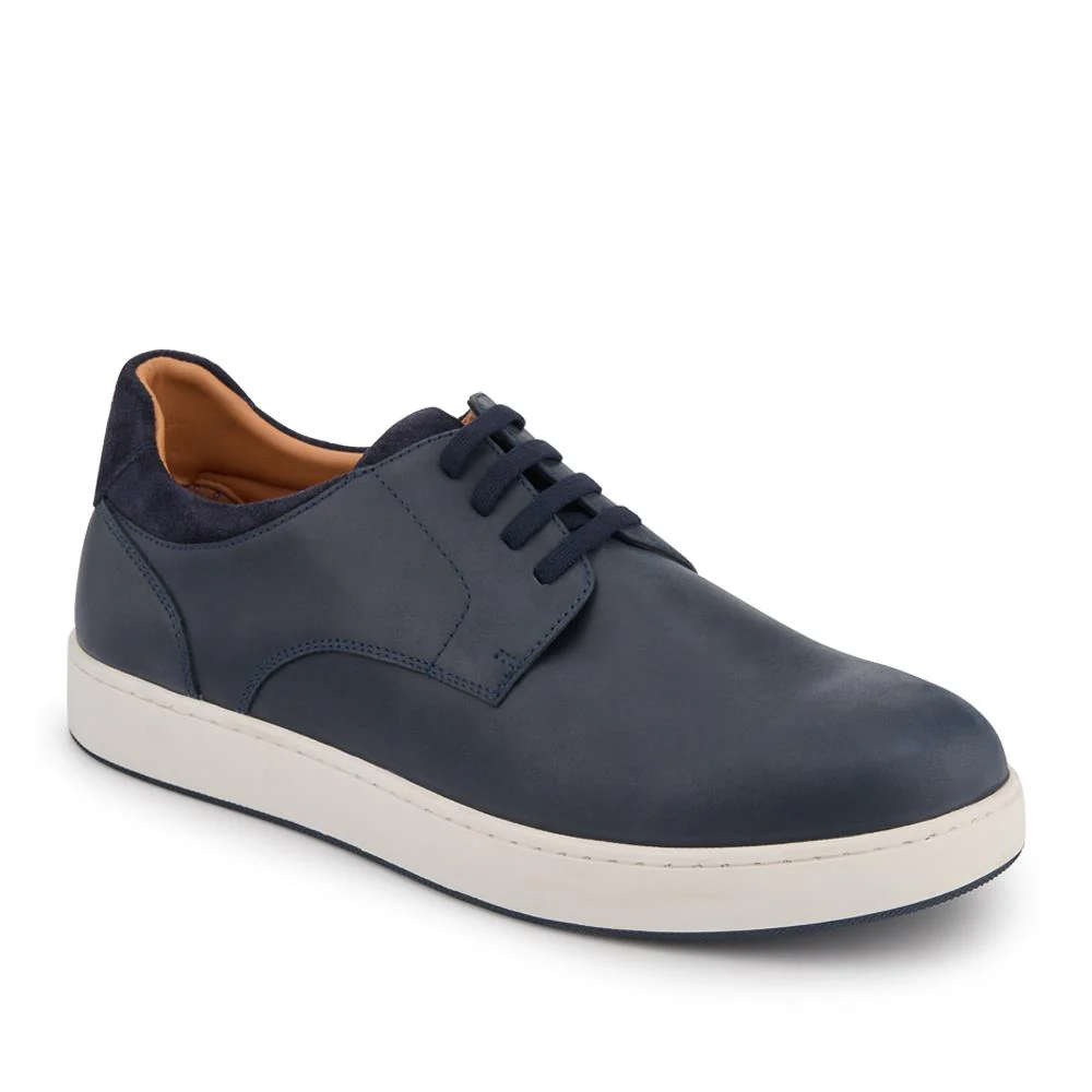 Stevenage Wide Fit Leather Trainers - STEVENAGE / 328 097 - Navy Nubuck