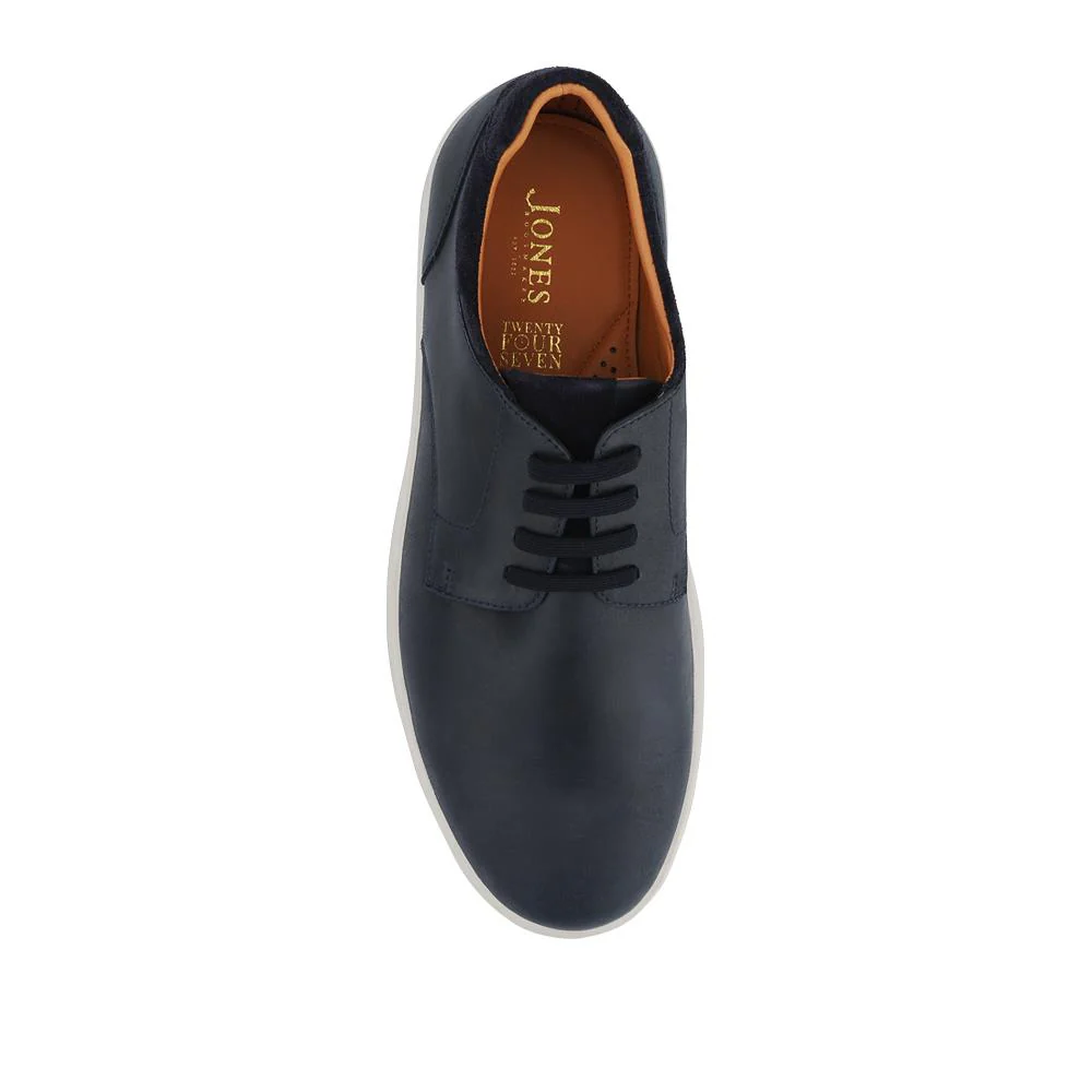 Stevenage Wide Fit Leather Trainers - STEVENAGE / 328 097 - Navy Nubuck - Image 4