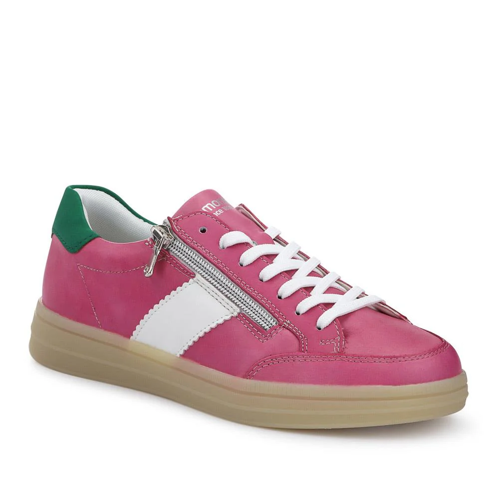 Striped Leather Trainers - DRS41506 / 326 860 - Pink