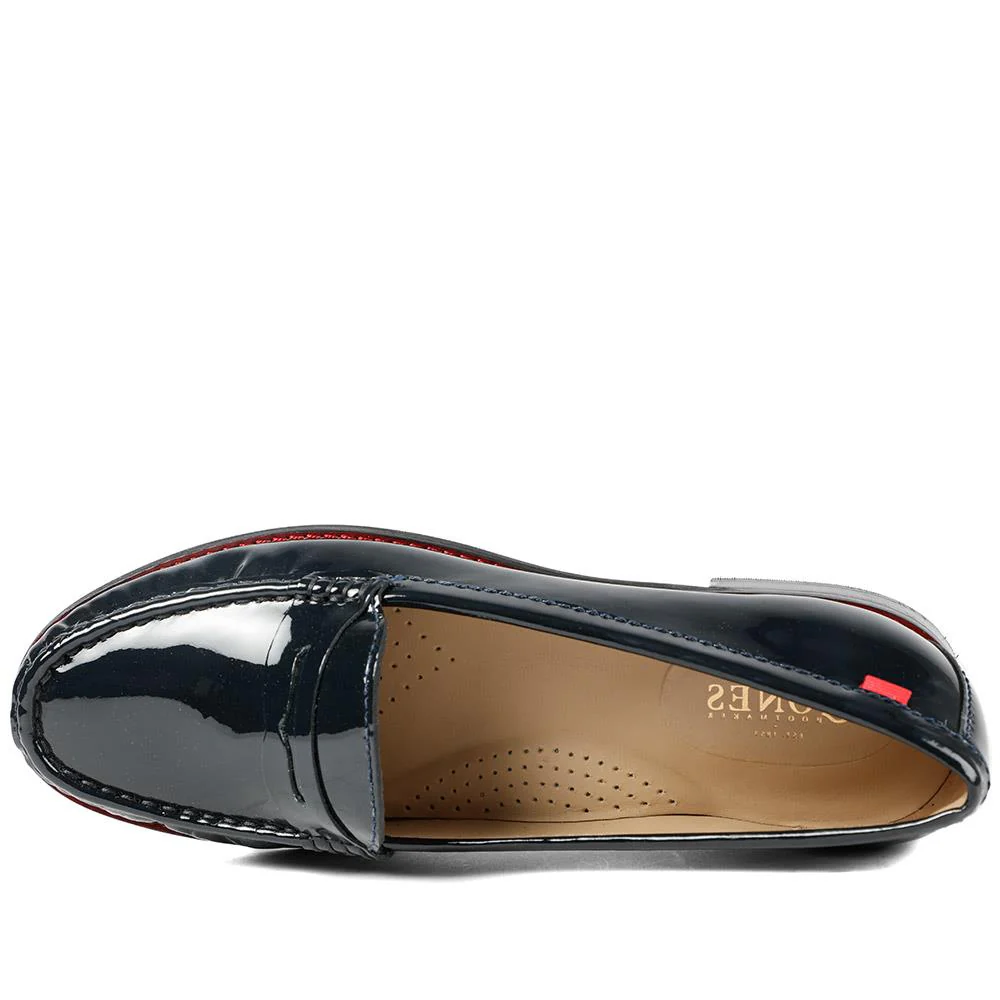 Tabia Leather Penny Loafers - TABIA / 329 424 - Navy Patent - Image 4