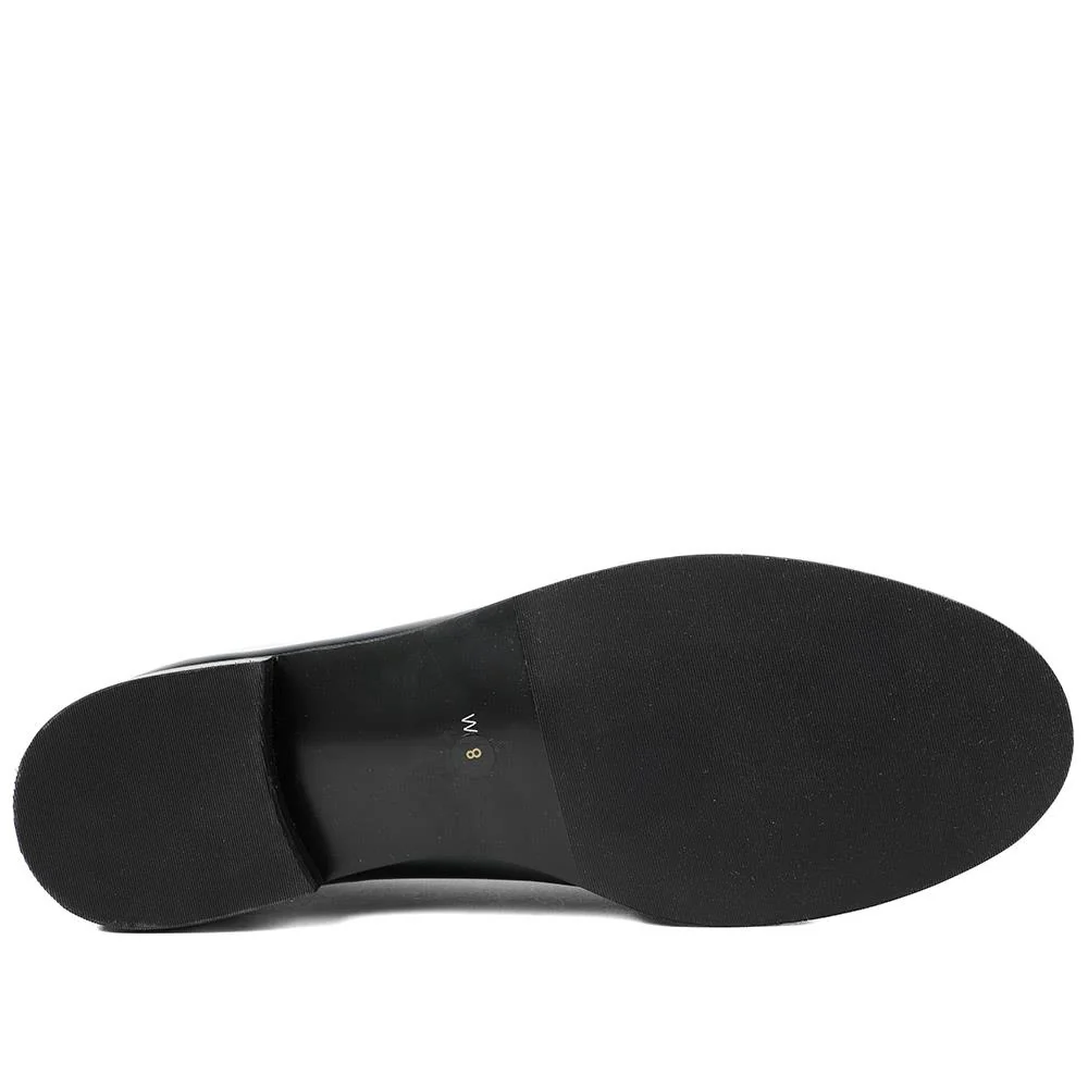 Tabia Leather Penny Loafers - TABIA / 329 424 - Navy Patent - Image 5