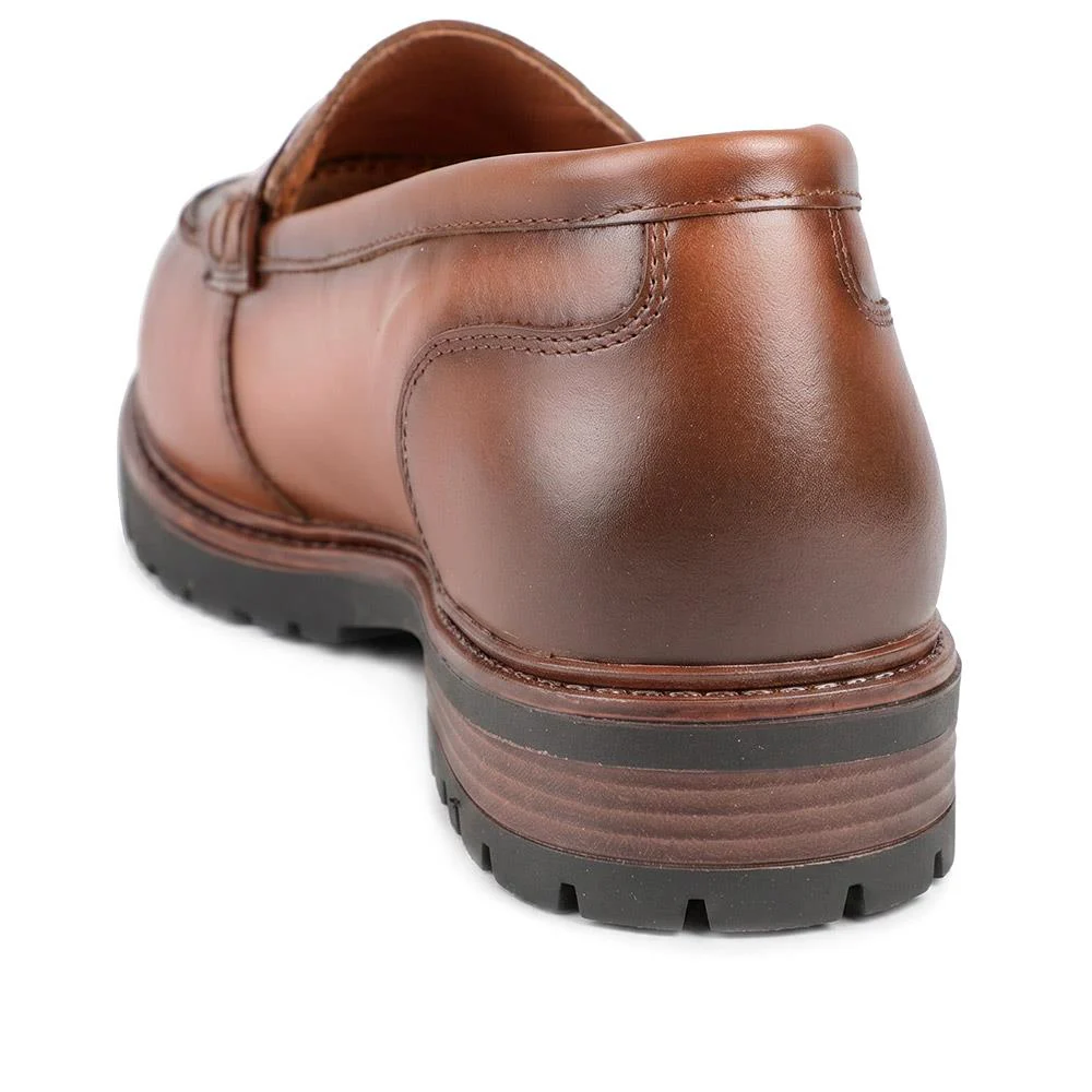 Tabina Tasselled Leather Heeled Loafers - TABINA / 329 426 - Cognac Leather - Image 3