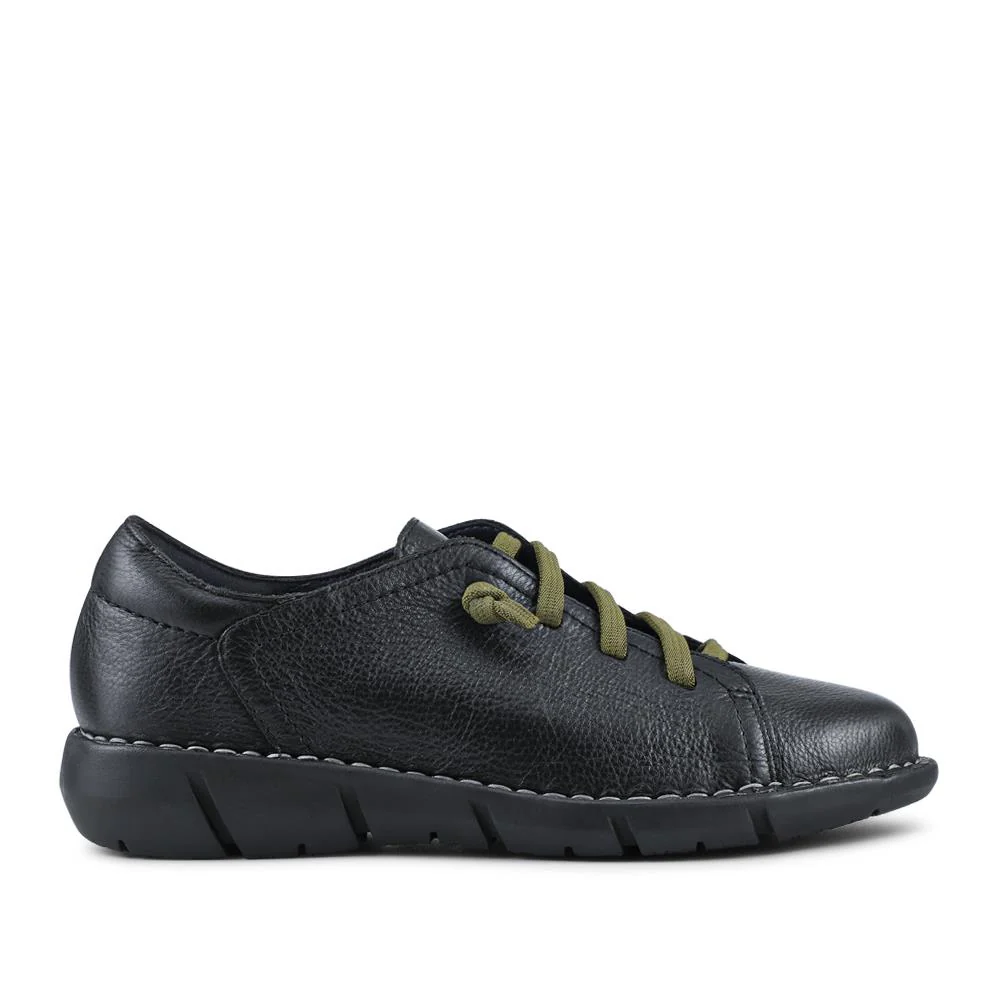 Thick Laced Leather Shoes - SERVI42003 / 328 007 - Black - Image 2