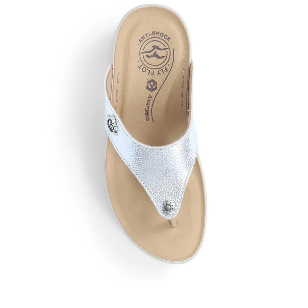 Fly Flot Toe Post Platform Sandals  - FLY39083 / 324 805 - Silver - Image 5