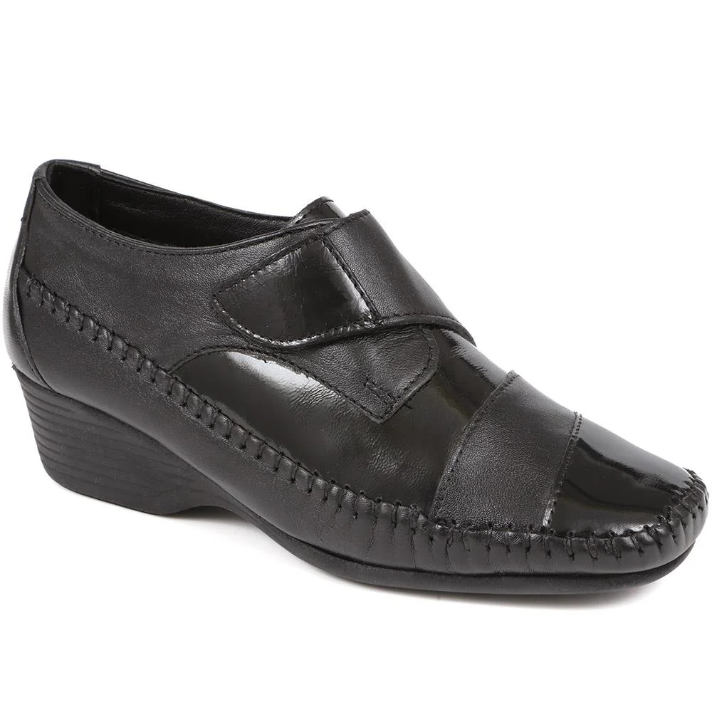 Touch-Fasten Monk Shoes - NAP38015 / 324 609 - Black-Black Patent