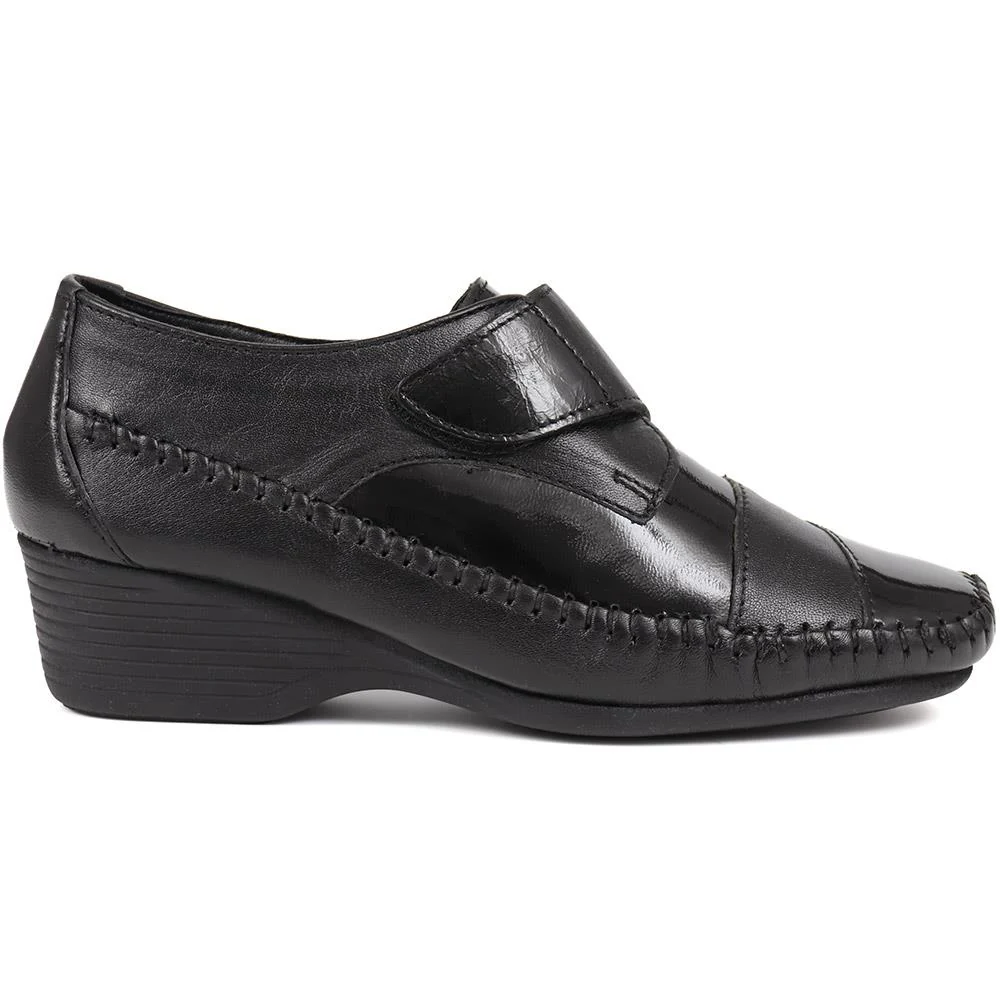 Touch-Fasten Monk Shoes - NAP38015 / 324 609 - Black-Black Patent - Image 2