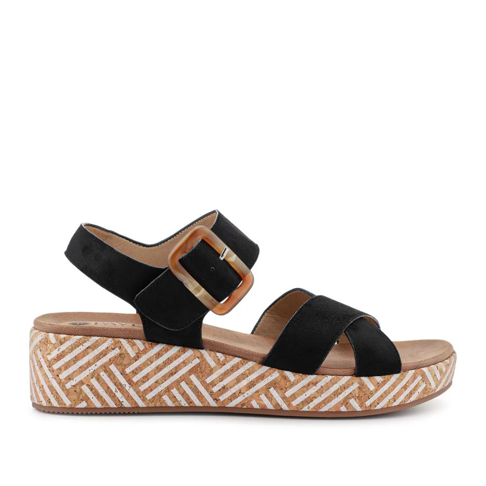 Touch-Fasten Wedge Sandals - BAIZH41034 / 327 407 - Black - Image 2