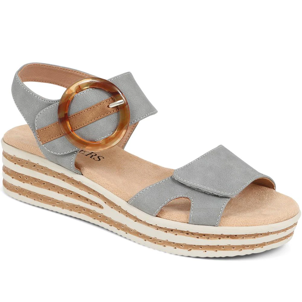 Touch Fasten Wedge Sandals  - WBINS39033 / 325 232