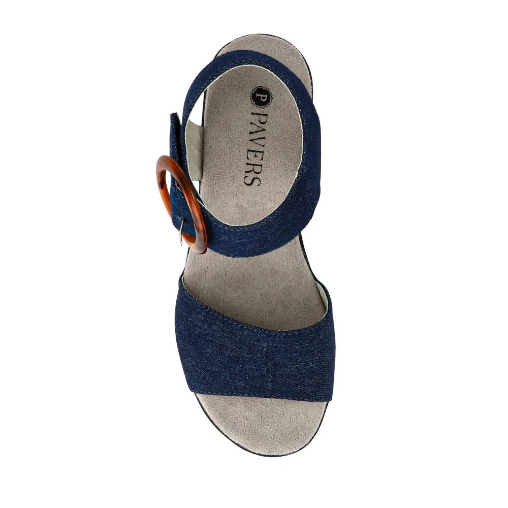 Touch-Fasten Wedge Sandals - WBINS39086 / 325 357 - Denim - Image 4